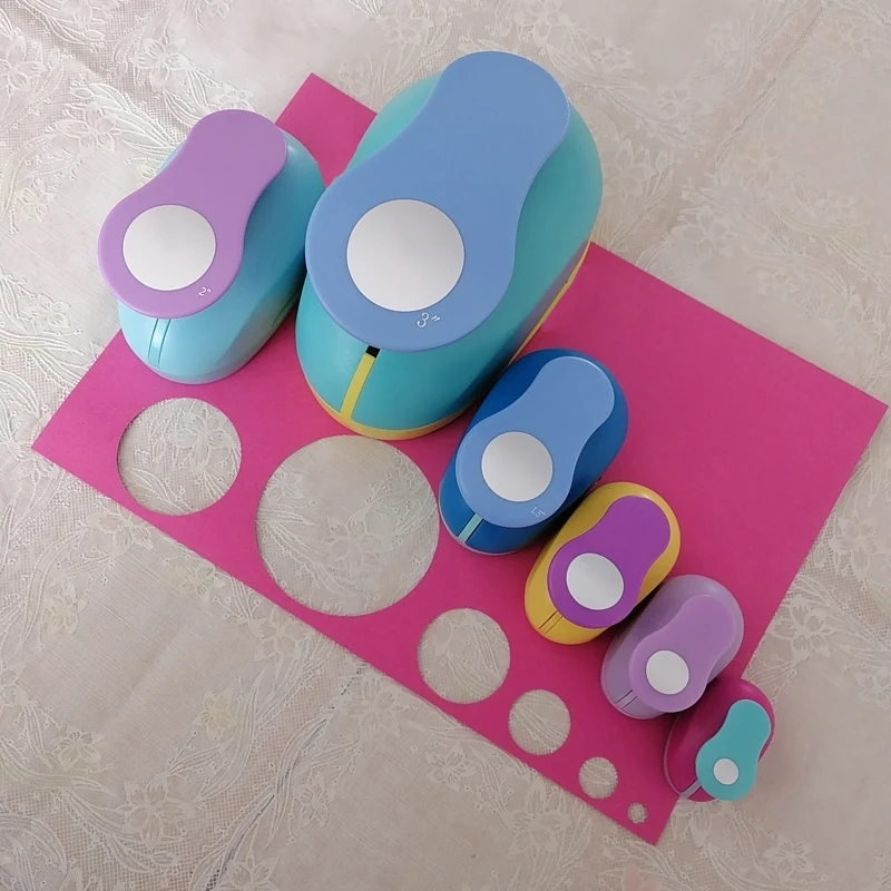 1 máy tính 3 "2" 1.5 "1" vòng tròn hình thủ công bấm Lỗ Dao Cắt Giấy Thêu Sò học Giấy puncher EVA bấm lỗ miễn phí vận chuyển