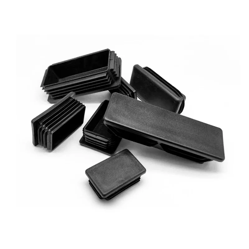 Square Pipe Plug 10-60 15-100 Black Blanking End Caps Rectangular Pipe Tube Cap Insert PlugsTable Chair Furniture Foot Cover