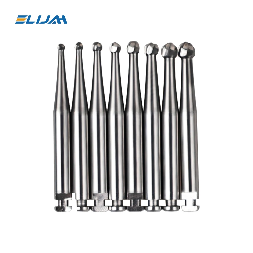 5 pçs/caixa ra série carboneto de tungstênio burs dia.2.35mm broca redonda para baixa velocidade contra ângulo handpiece ferramenta polimento odontologia