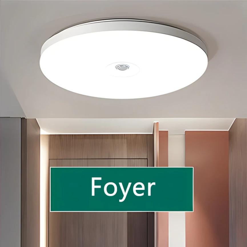 Luz LED de techo con Sensor de movimiento, luz con detección de infrarrojos humano, porche, pasillo, escalera, balcón, accesorios de iluminación para el hogar