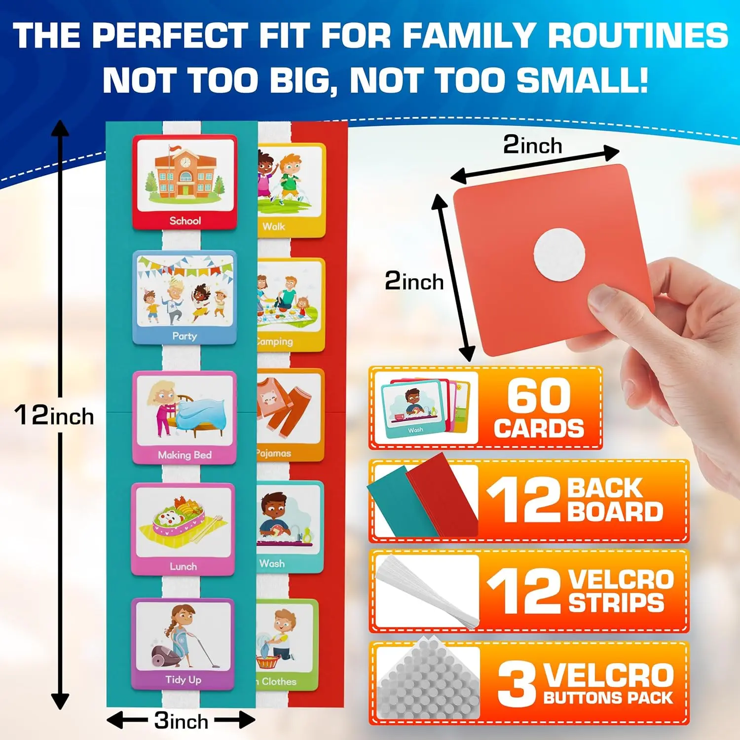 Planificador Visual de pared para niños, tabla de rutina diaria para niños, tarjeta de horario Visual diario, tabla de tareas, Material de aprendizaje, 60 uds.