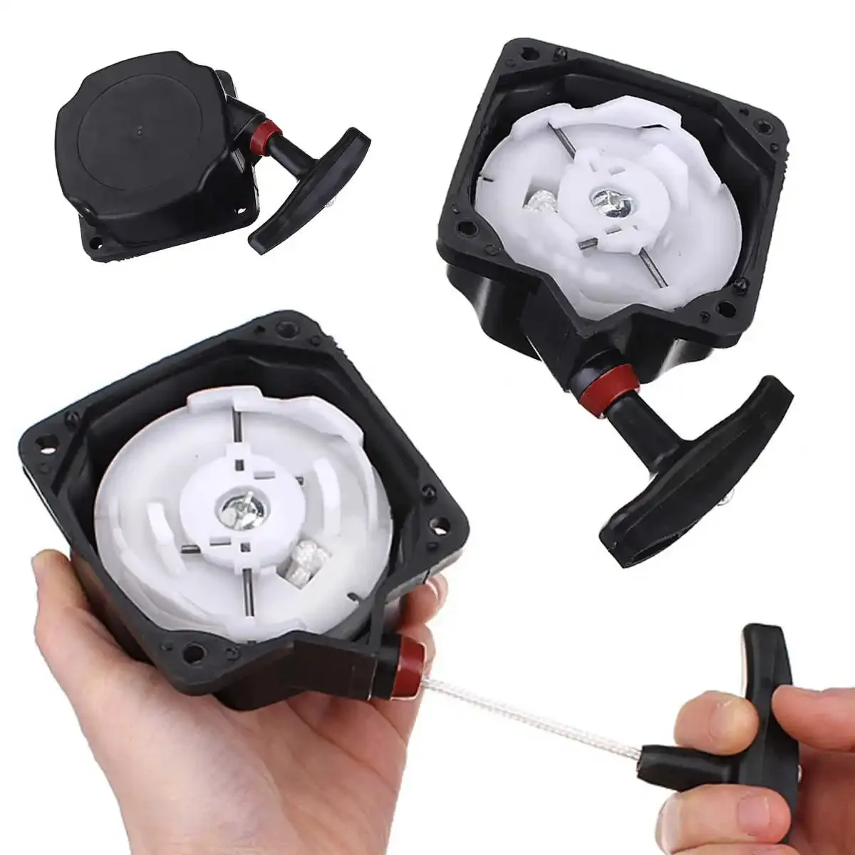 Universale Pullstart Recoil Pull Starter Decespugliatore Strimmer Start Parti del tosaerba Nero