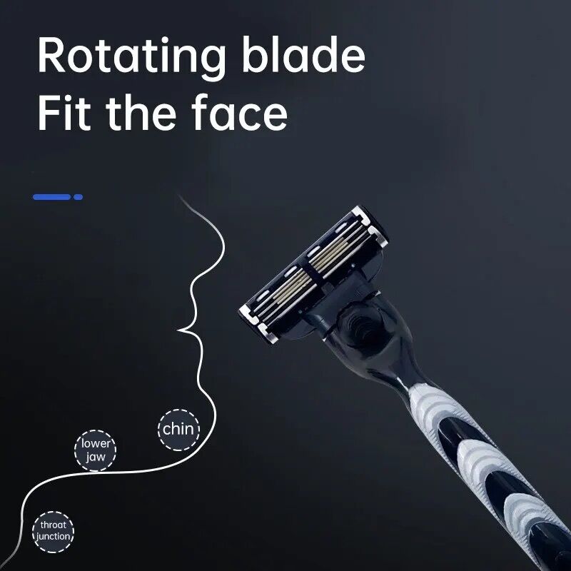 3 Razor Blade for Men Shaver Head Refills Cartridges with Lubrication Strip 3 Layres Blades Fast Cutting Face Beard
