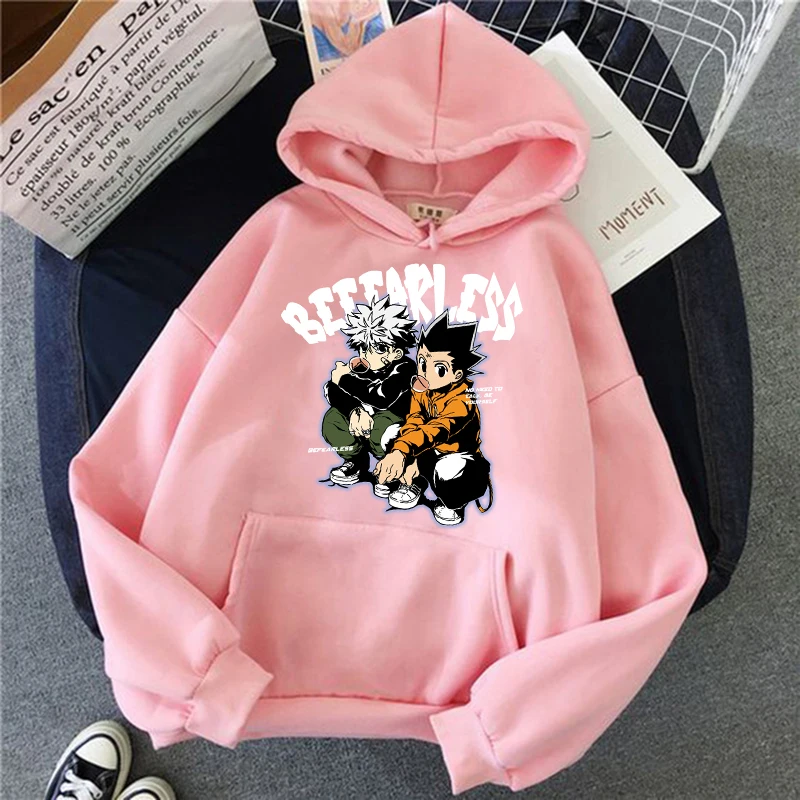 90s Hunter X Hunter Killua Zoldyck Devil Eyeพิมพ์อะนิเมะHoodiesผู้ชายUnisex Streetwear Kawaii Hisokaเสื้อกันหนาวมังงะHoodyชาย