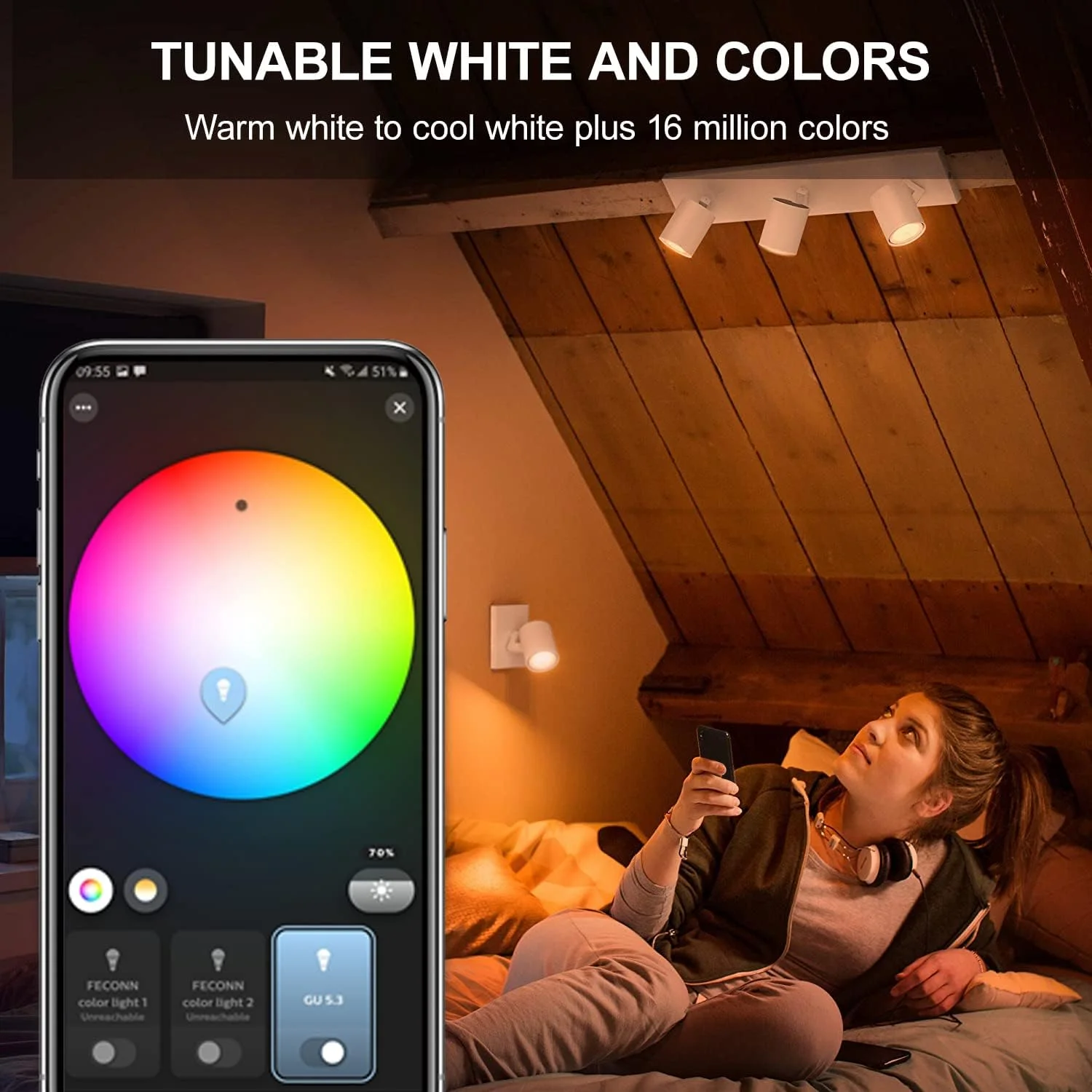 GU10 Zigbee/Wifi Lampadina a Led RGB CW WW Faretti Lampadine a Led Lampada a Led Intelligente Funziona con Alexa Echo Hub Google Yandex Smartthings