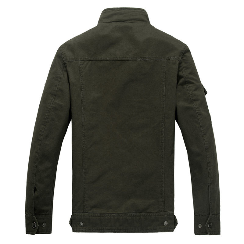 High-quality men's military jacket 2023 new multi-pocket collar embroidered sleeve pilot tooling plus size cotton jacket men
