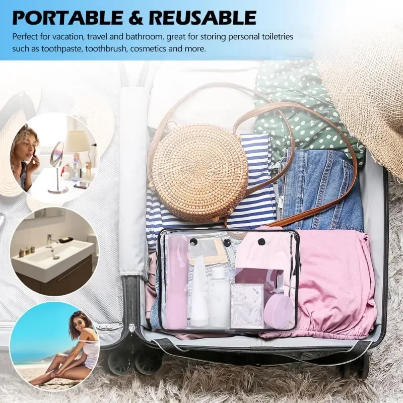 Large Storage Beach Bag EVA Rubber Waterproof Beach Basket Sundries Organizer Transparent Inner Pouch Boggs Bag Accessories