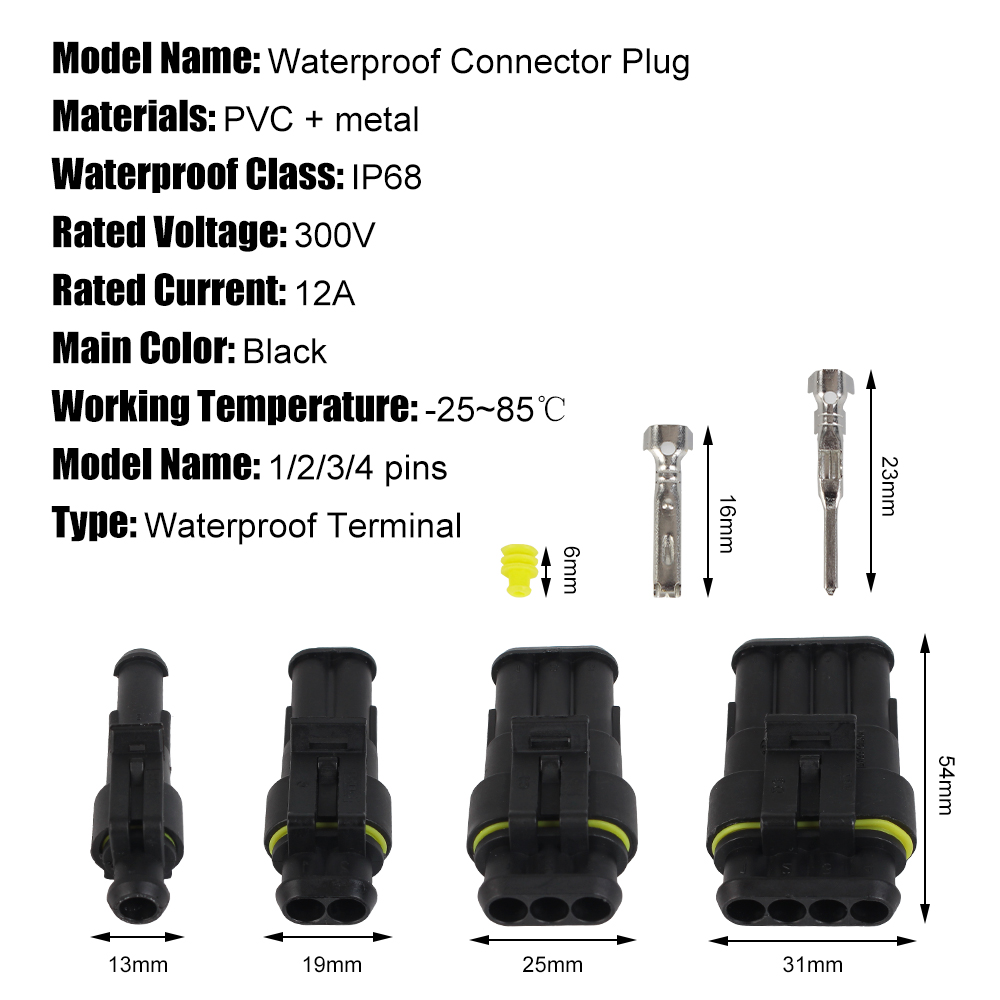 Car Cable Wire Connectors 254pcs 1/2/3/4Pin SNA-48B Crimping Plier Plug Terminals Waterproof Boat Caravan Automotive Accessories