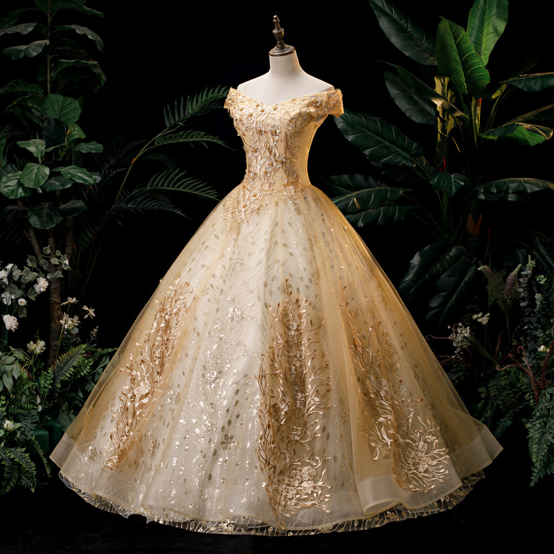 ชุดเดรสพองๆเปิดไหล่สไตล์คลาสสิกชุดเดรสลูกไม้ประดับด้วยลูกปัดลายดอกไม้หรูหราสำหรับงานพรอมยาวถึงพื้นหรูหรา suknia balowa