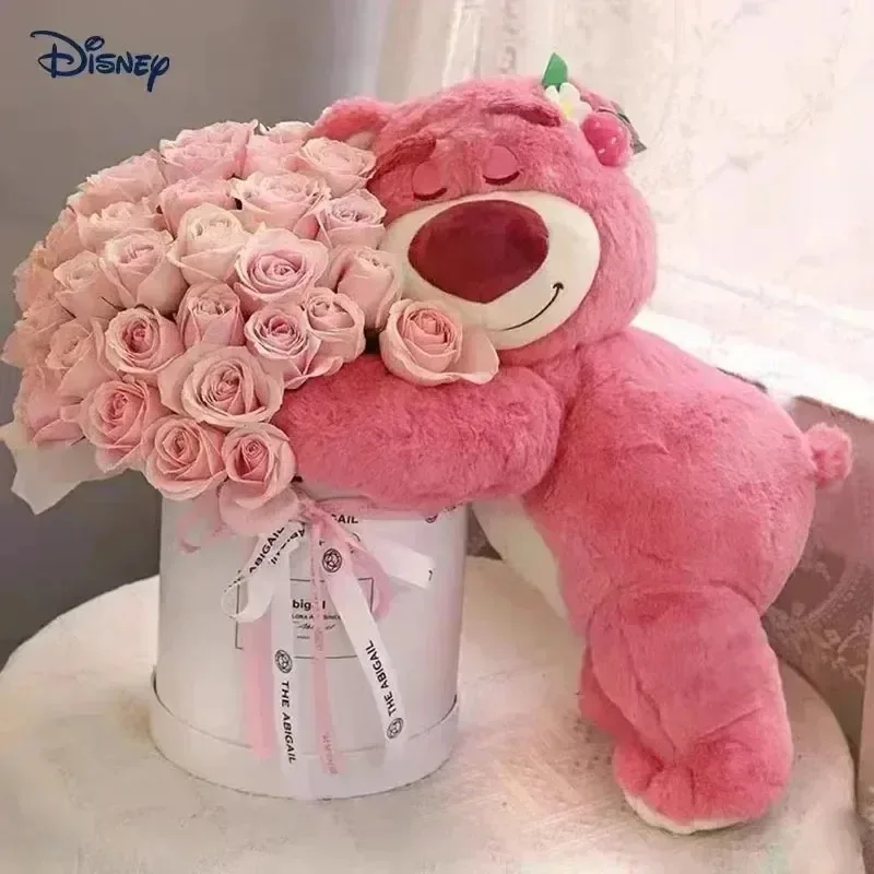 MINISO Toy StoryLotso หมีน่ารักสตรอเบอร์รี่โซฟาหมอน Plush ตุ๊กตาของเล่นเด็กสาวเพื่อนเทศกาลของขวัญวันเกิด 50 ซม.
