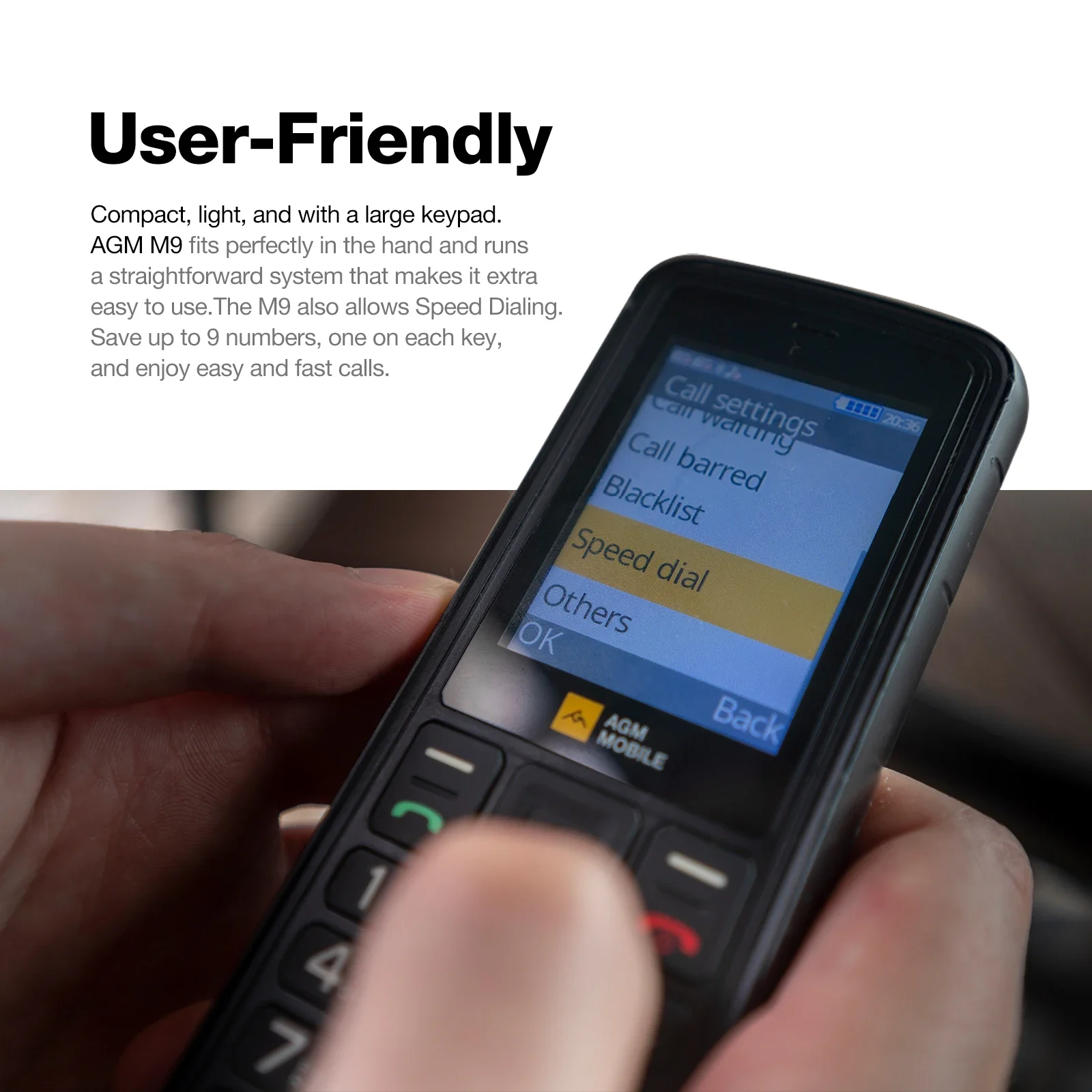 AGM M9 Rugged Phone 2G Russian or English keyboard GSM Cellphone2.4inch Screen Dual Sim Large Button Cheap Cellphone For Elderly