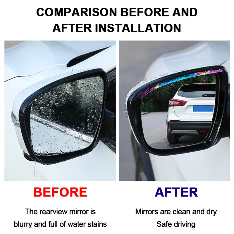 Seametal 2 pçs espelho retrovisor do carro escudo de chuva chuva sobrancelha universal espelho retrovisor lateral chuva sobrancelha escudo capa à prova de chuva