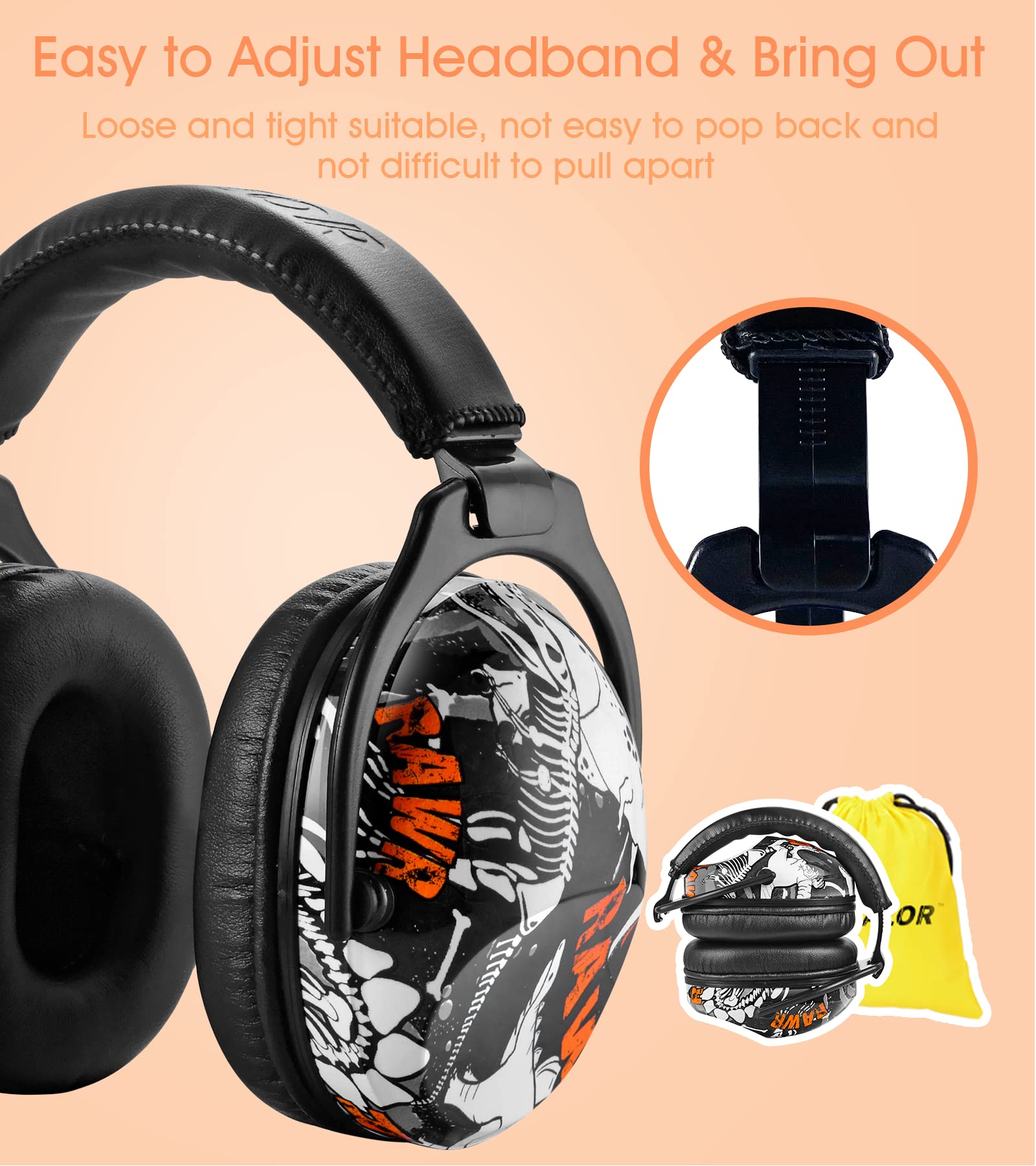 HOCAZOR-orejeras de reducción de ruido para niños, protección de seguridad, protectores auditivos para niños pequeños, NRR 22dB