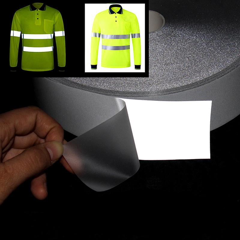 5M Reflektierende Streifen Aufkleber 2-5cm Wärmeübertragung Reflektierende Band Für DIY Kleidung Tasche Schuhe Eisen auf sicherheit Kleidung Liefert