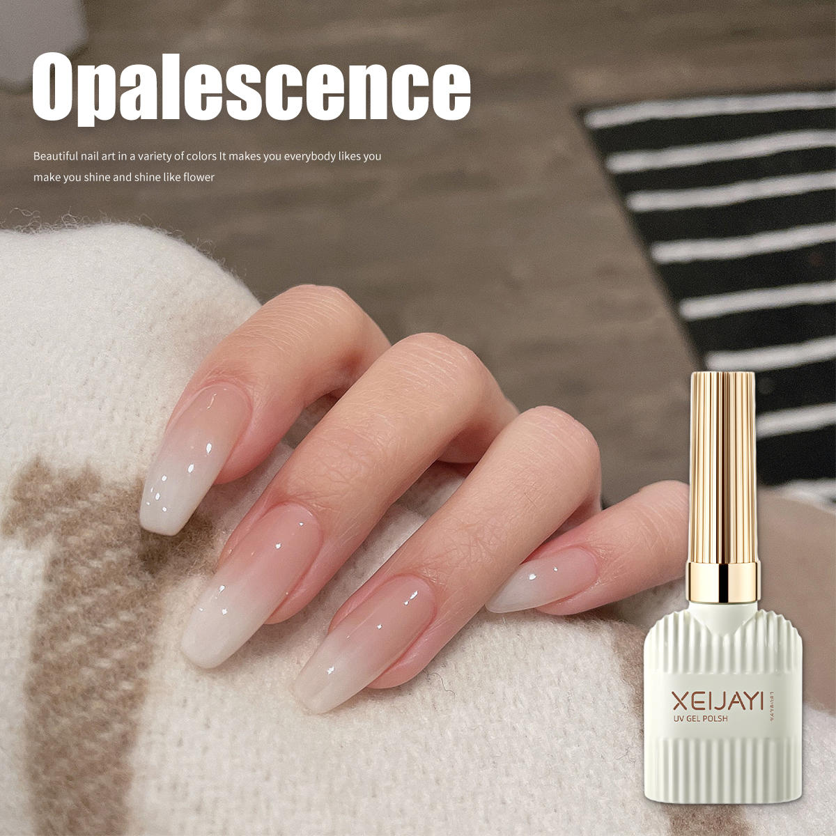 Pudding Milky White Gel-Nagellack, reiner UV-Gel-Nagellack, für Profis Starter Nail Art DIY 15 ml