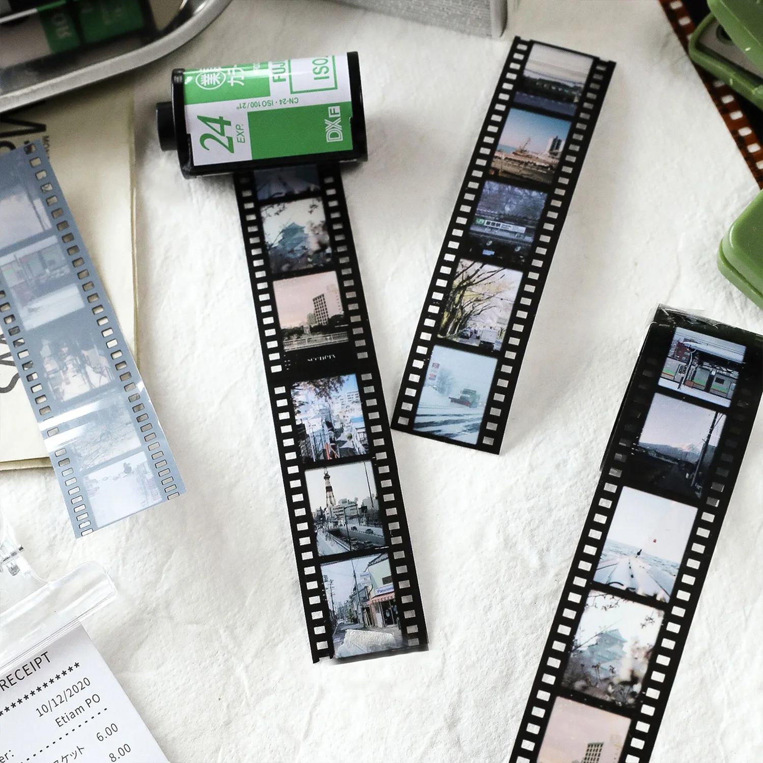 วรรณกรรมวินเทจฟิล์ม Series Masking Washi เทป Retro ทิวทัศน์ตกแต่งวัสดุกาวสติกเกอร์ป้าย Scrapbooking