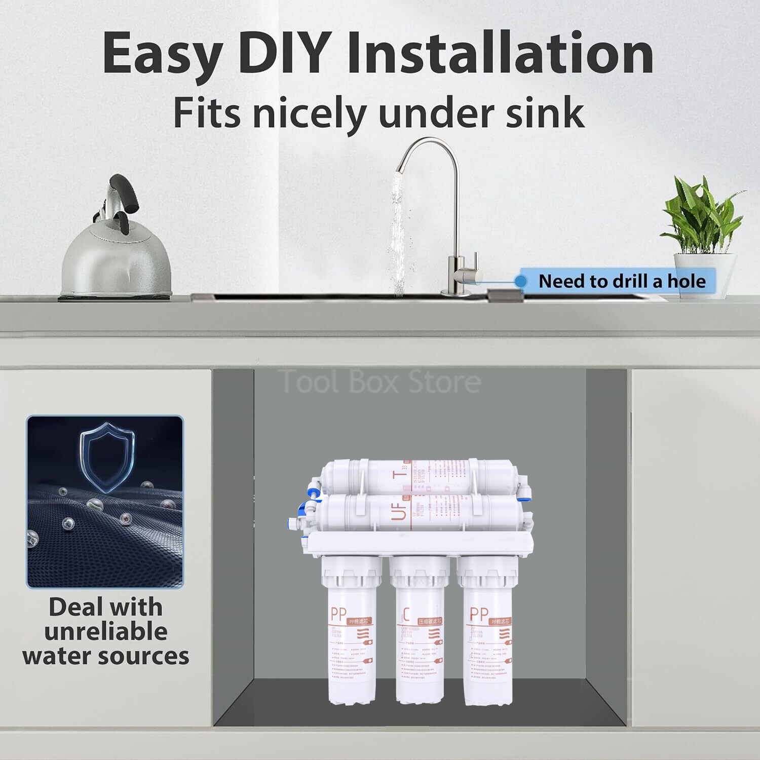 3+2 Water Filter Drinking Water Purifier Filters Kitchen Faucet Water Filters water filter system for home Filtration Kit