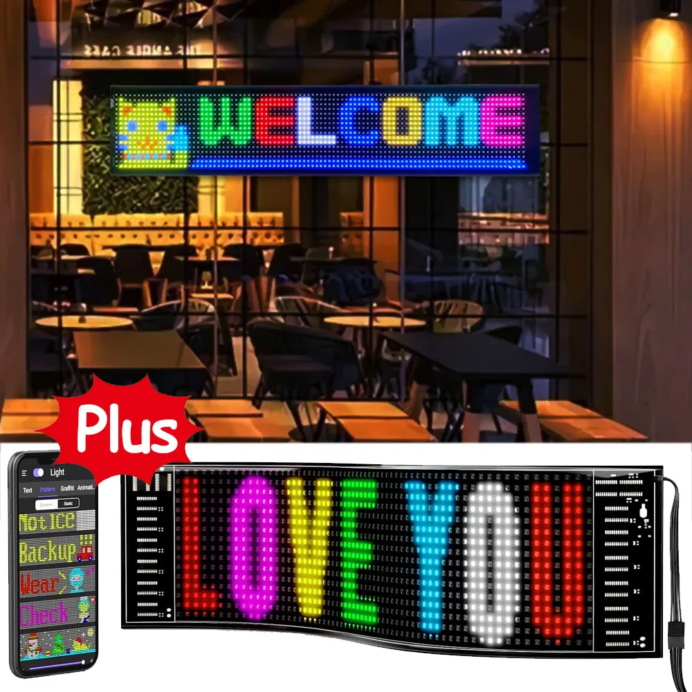 5V USB LED-schermbord Scrollende reclameverlichting Bluetooth APP Controle Berichtweergavebord Logo Licht Aangepast tekstpatroon