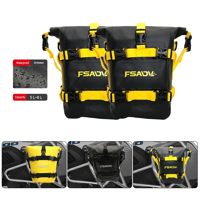 Para Yamaha Super Tenere XT1200Z XTZ1200 barras de choque de marco de motocicleta bolsa impermeable bolsa de colocación de herramientas de reparación de parachoques