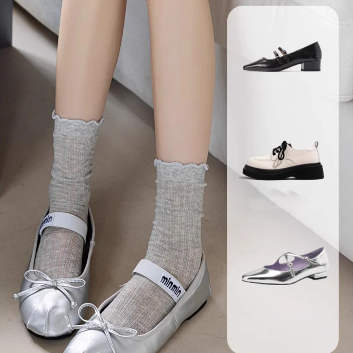5 paires de chaussettes longues amples de couleur unie, ajourées, respirantes, pour femmes, Version coréenne, printemps et été