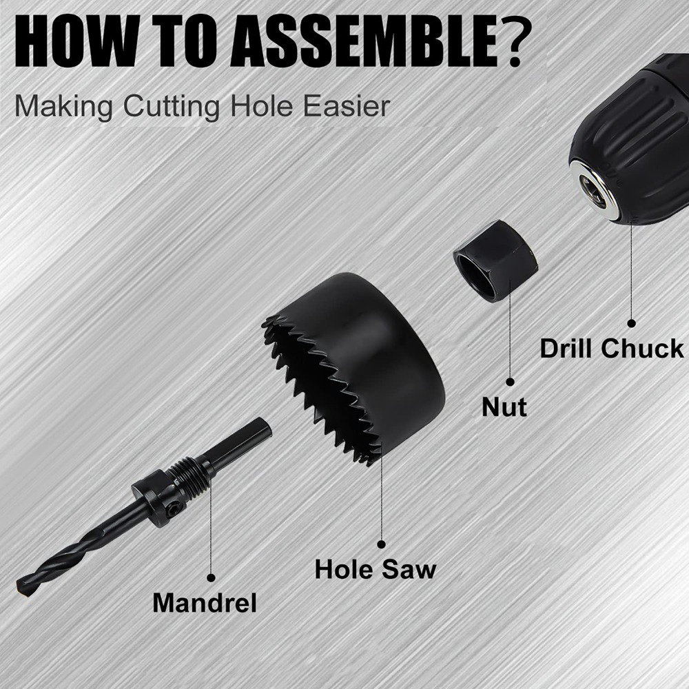 11 Set Gat 19/22/29/32/38/44/51/64 MM Zaagboor Set met Zeshoekige Sleutels Boor Set voor Zachte Houtbewerking boor