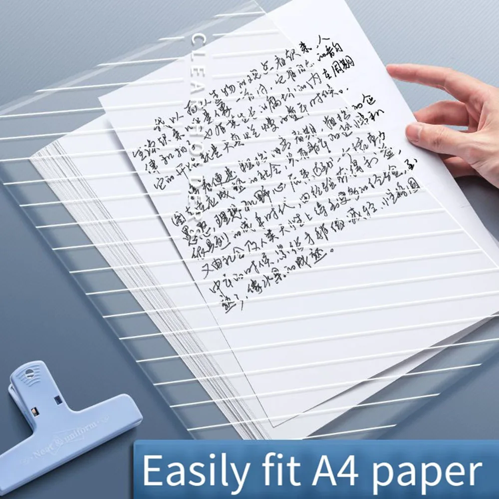 10 個 A4 透明ファイルバッグプラスチックドキュメントファイリング収納袋学生オーガナイザー情報ポケットフォルダー文具