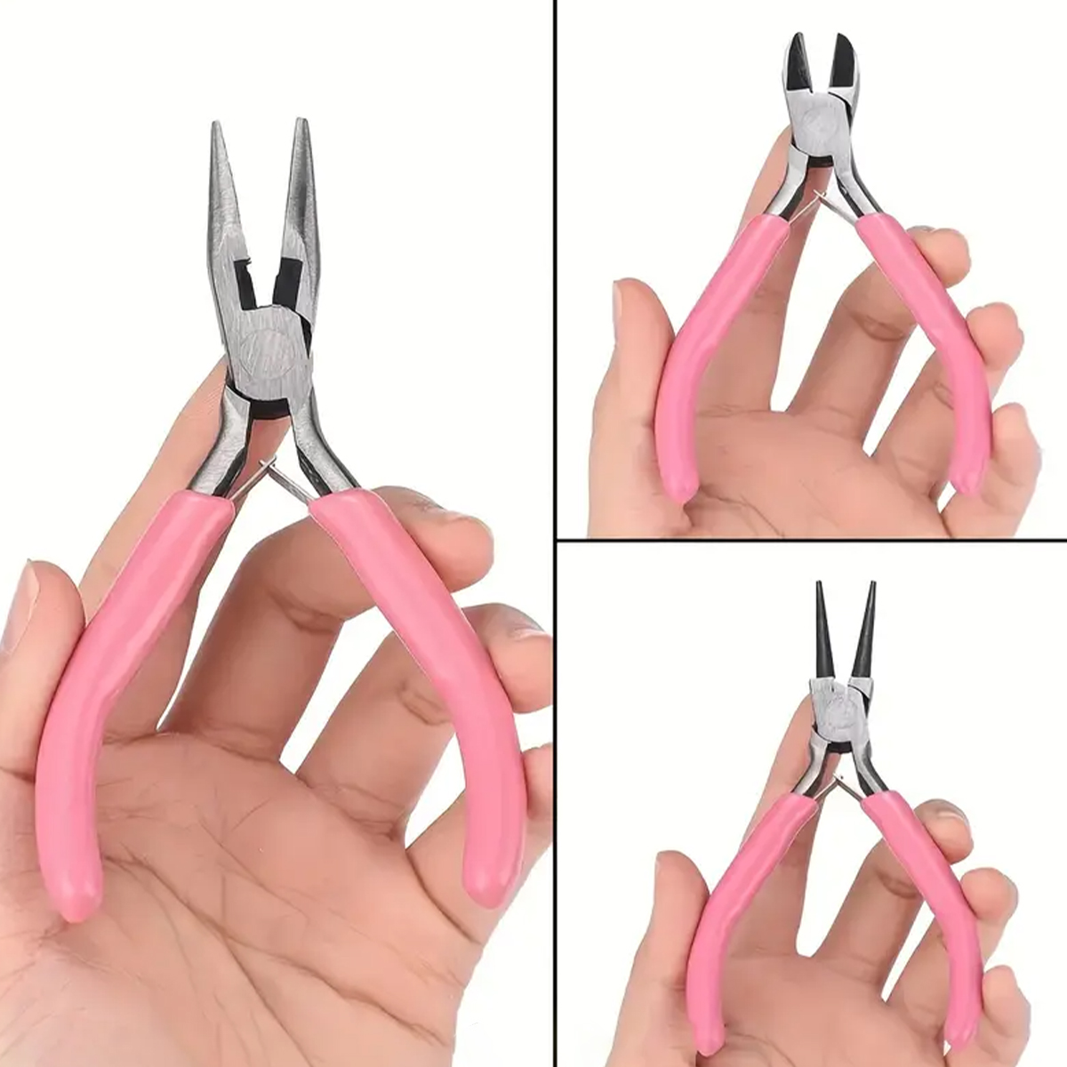 1/5/10pcs Pink Color Handle Anti-slip Splicing and Fixing Jewelry Pliers Tools & Repair Kit, for DIY Jewelery Making