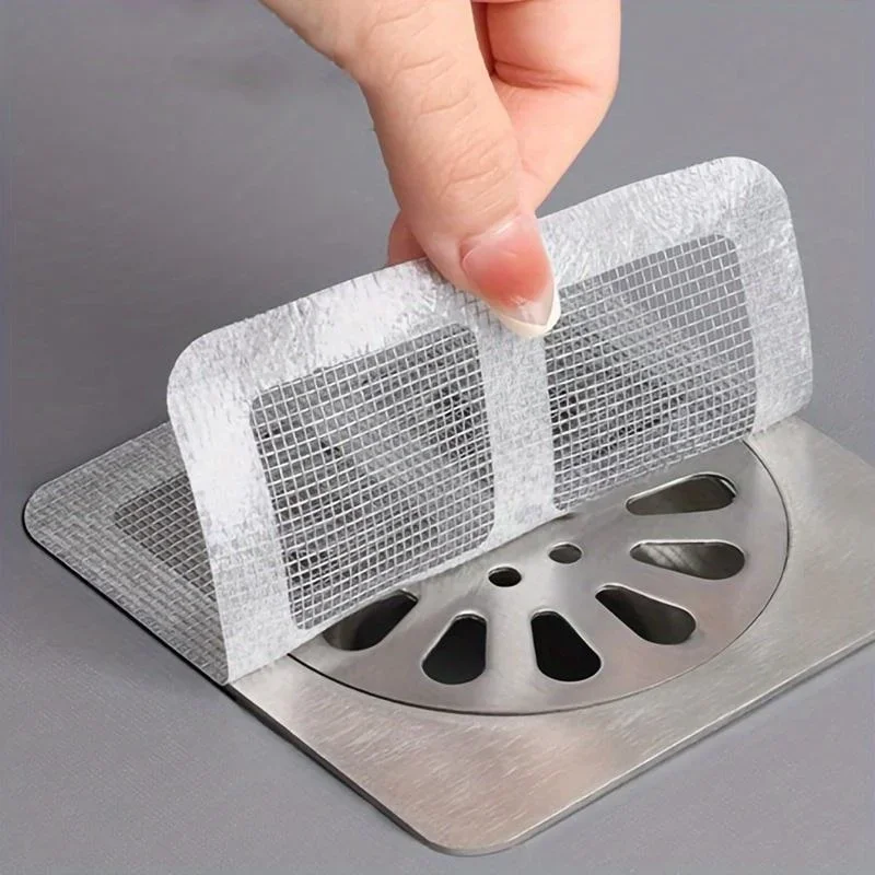 10pcs Disposable Shower Drain Hair Catcher ตาข่ายท่อระบายน้ําครอบคลุมอ่างล้างจานกรองผมสําหรับห้องน้ําห้องครัว