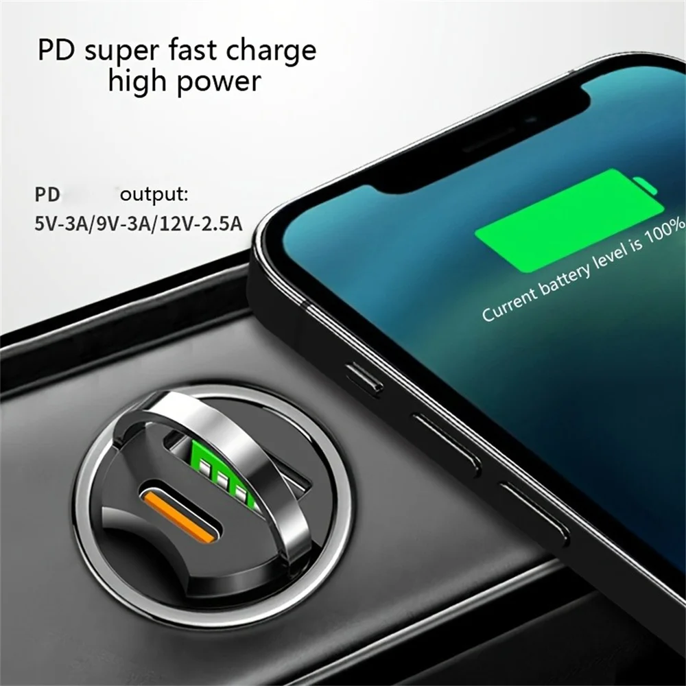 100W Dual Ports USB Auto Ladegerät Schnelle Lade Auto Telefon Ladegerät Adapter Für iPhone Xiaomi Samsung Typ C Auto zigarette Leichter