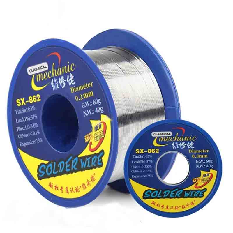 MECHANIC Rosin Core Flux SX-862 183℃ Melting Point 0.3-1.8mm 60g Soldering Wire Double High Purity Environmental Tin Wire Tools