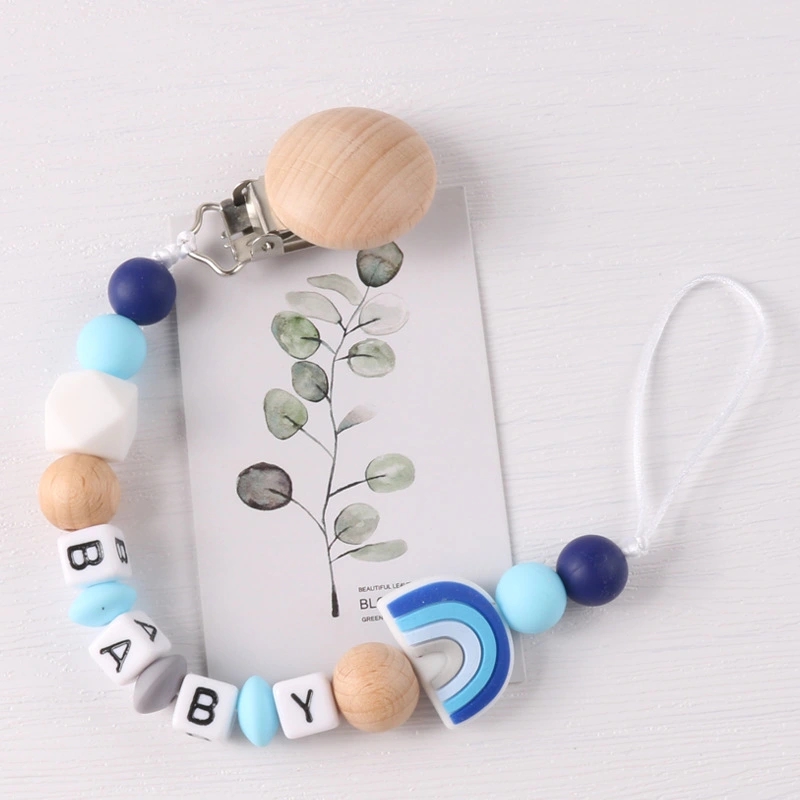 Baby products Beech clip silicone pacifier chain
