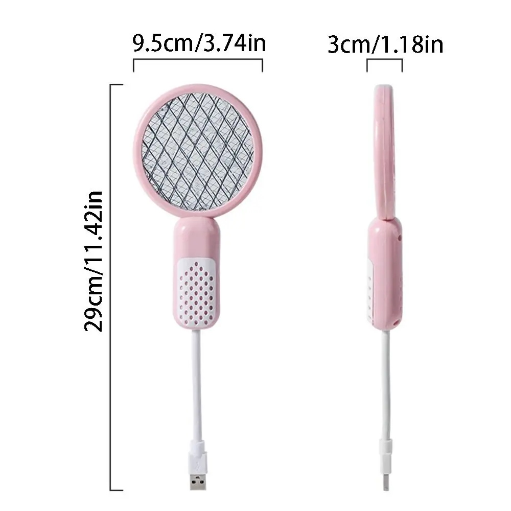 Compact Mini USB Mosquito Swatter UV Light Electric Shock Insect Racket Security Net Portable Fly Bug Zapper Camping