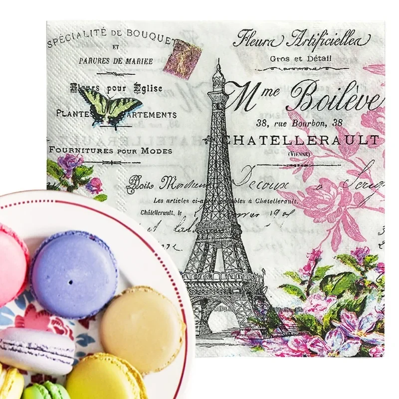 20pcs 33*33cm Titan Butterfly Element Party Decoration Disposable Paper Placemats Colorful Napkins Butterfly Bone Bart Paper