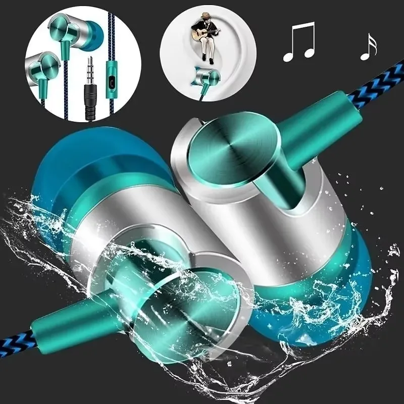 Kabelgebundener In-Ear-Kopfhörer, In-Ear-Kopfhörer mit Geräuschunterdrückung, ergonomisches Design, Stereo-Sportmusik-Kopfhörer für den täglichen Gebrauch von Mobiltelefonen