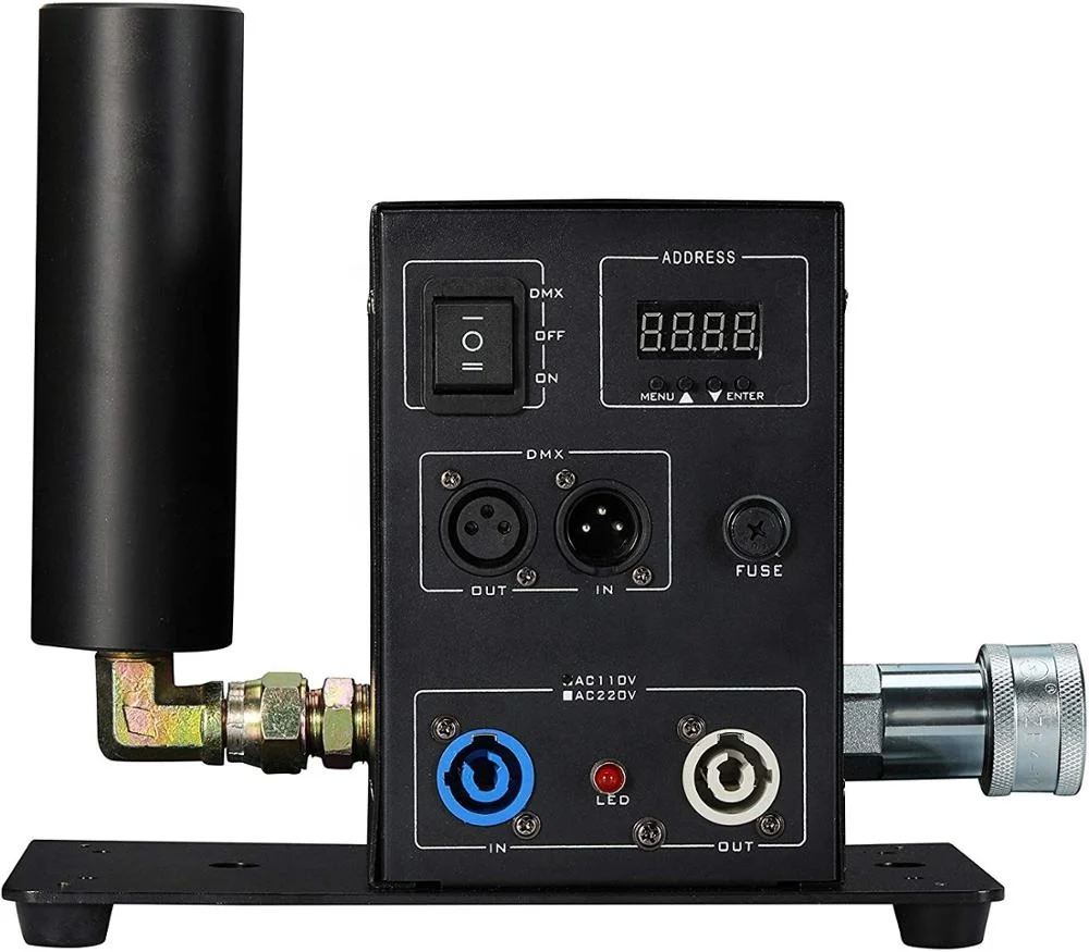 Equipo de Dj de China, luz de escenario, efecto de humo criogénico, control dmx 512, máquina de chorro de co2 digital para escenario, boda, fiesta disco