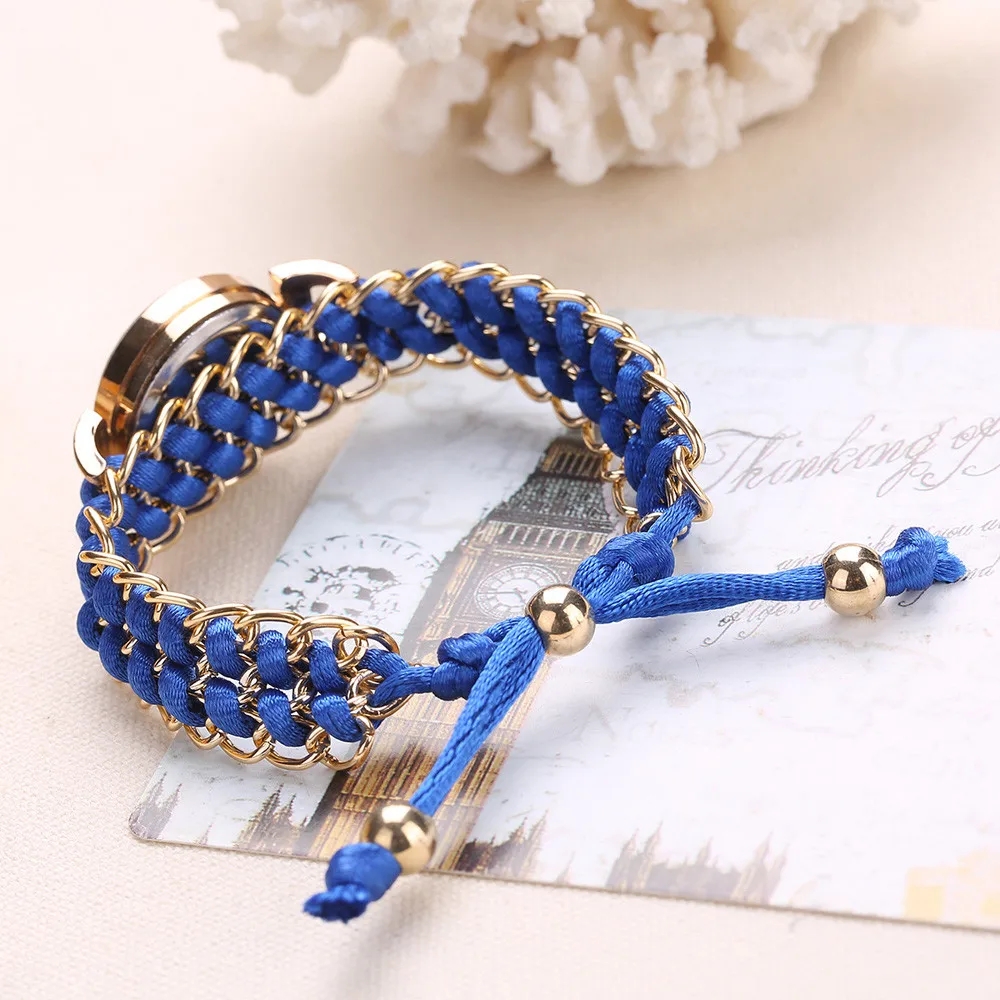 Reloj de pulsera tejido creativo de moda de estilo bohemio