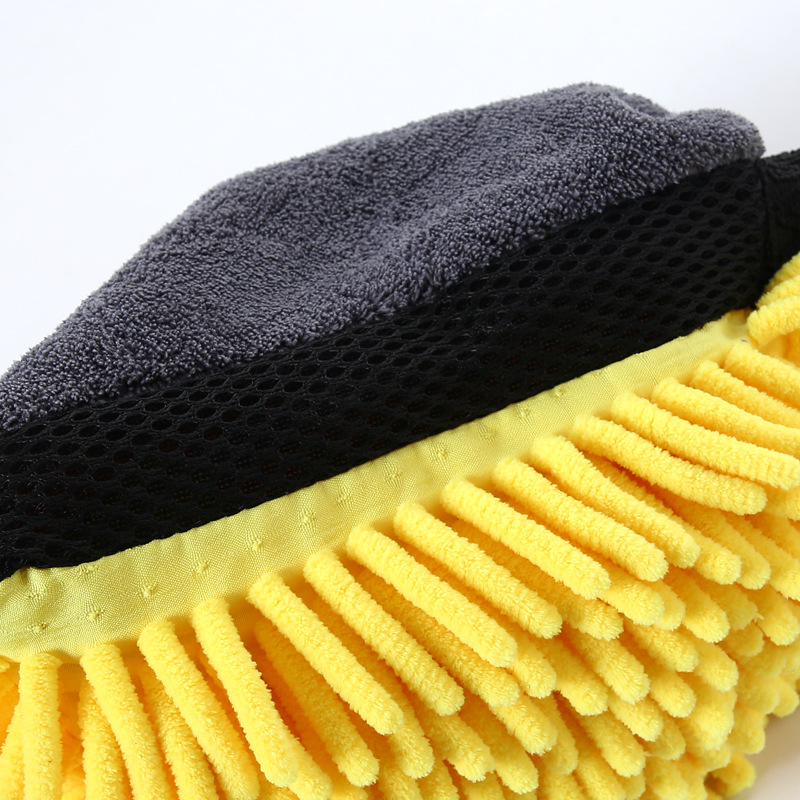 Luva de lavagem de carro coral luva macia anti-risco para lavagem de carro multifuncional luva de limpeza grossa cera de carro detalhando escova