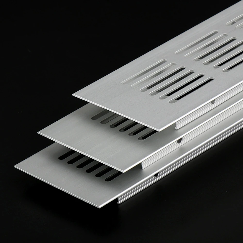 1 Pcs 60mm White Aluminium Rectangular Cabinet Wardrobe Air Vent Grille Ventilation-Cover Plate Grille Vents Perforated Sheets