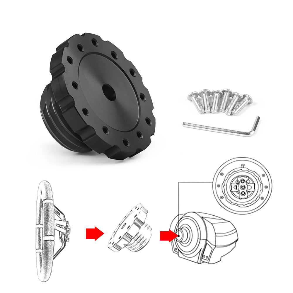 アルミニウム 75MM ステアリングホイールアダプター Sim レーシングゲーミングステアリングホイールアダプター Thrustmaster T300、T500、TS-PC、TS-XW 用