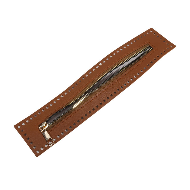 Cremallera de cuero de 27cm de largo, útil para bolso de ganchillo, Hardware, cremallera sólida, accesorio de costura, bolso útil, cremallera de cuero práctica