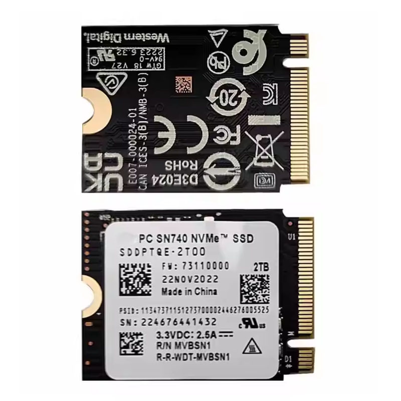 SN740 1TB SSD M.2 2230 Gen 4 PCIe 4.0 X 4 2TB NVMe Unidade de estado sólido para Steam Deck Microsoft Surface ProX