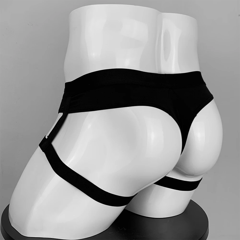 Lencería con correa para pierna para hombre, suspensorio masculino, tangas con espalda en T, ropa interior deportiva Gay, Sexy, transpirable, tentación, calzoncillos de hilo Sissy