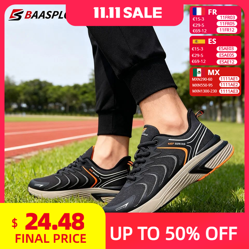 Baasploa мужские кроссовки 2025 повседневные легкие сетчатые дышащие кроссовки мужские уличные нескользящие износостойкие спортивная обувь