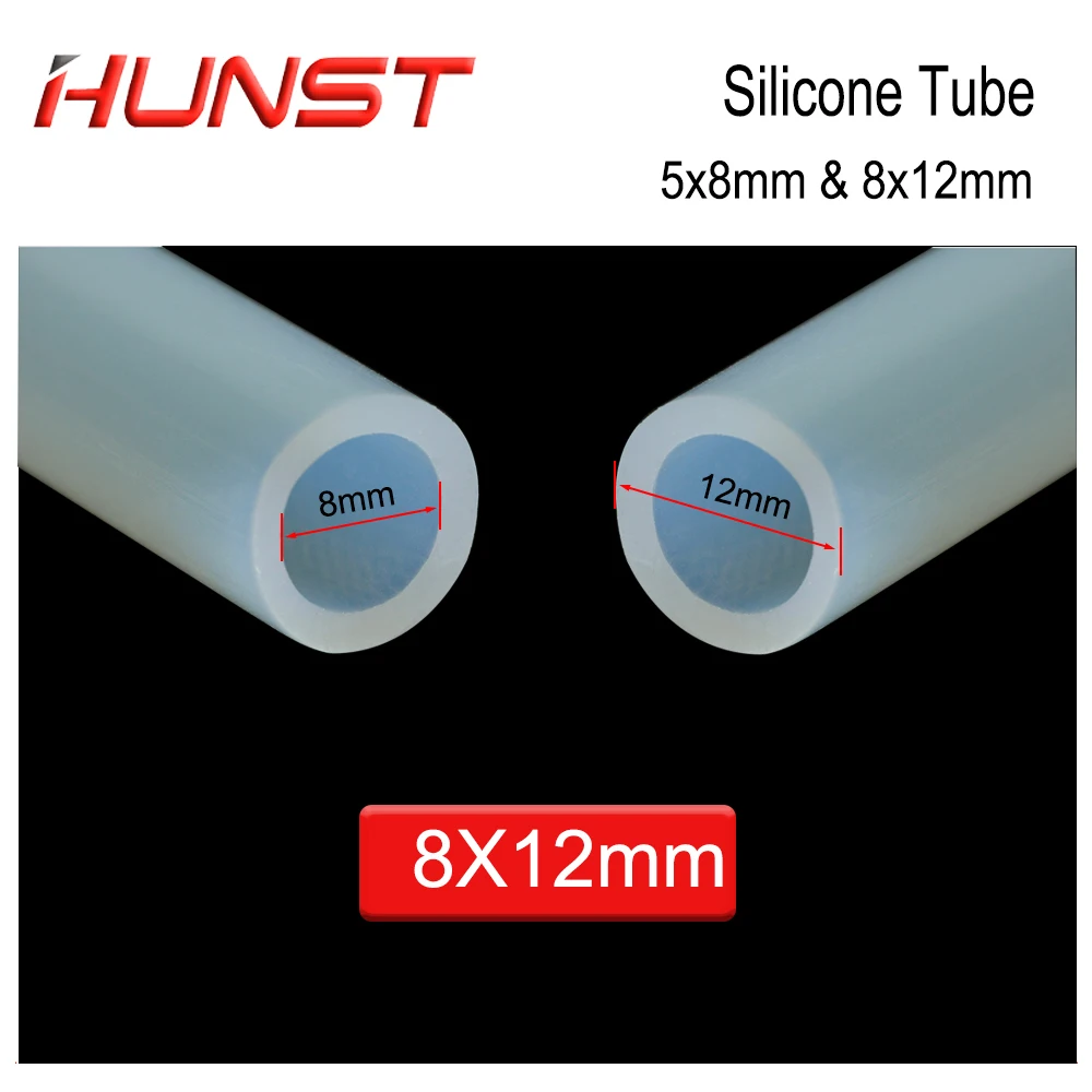 Tubo de silicona HUNST, manguera Flexible de tubería de agua de 8x12mm y 5x8mm para Sensor de agua, bomba de agua, enfriador de agua y tubo láser.