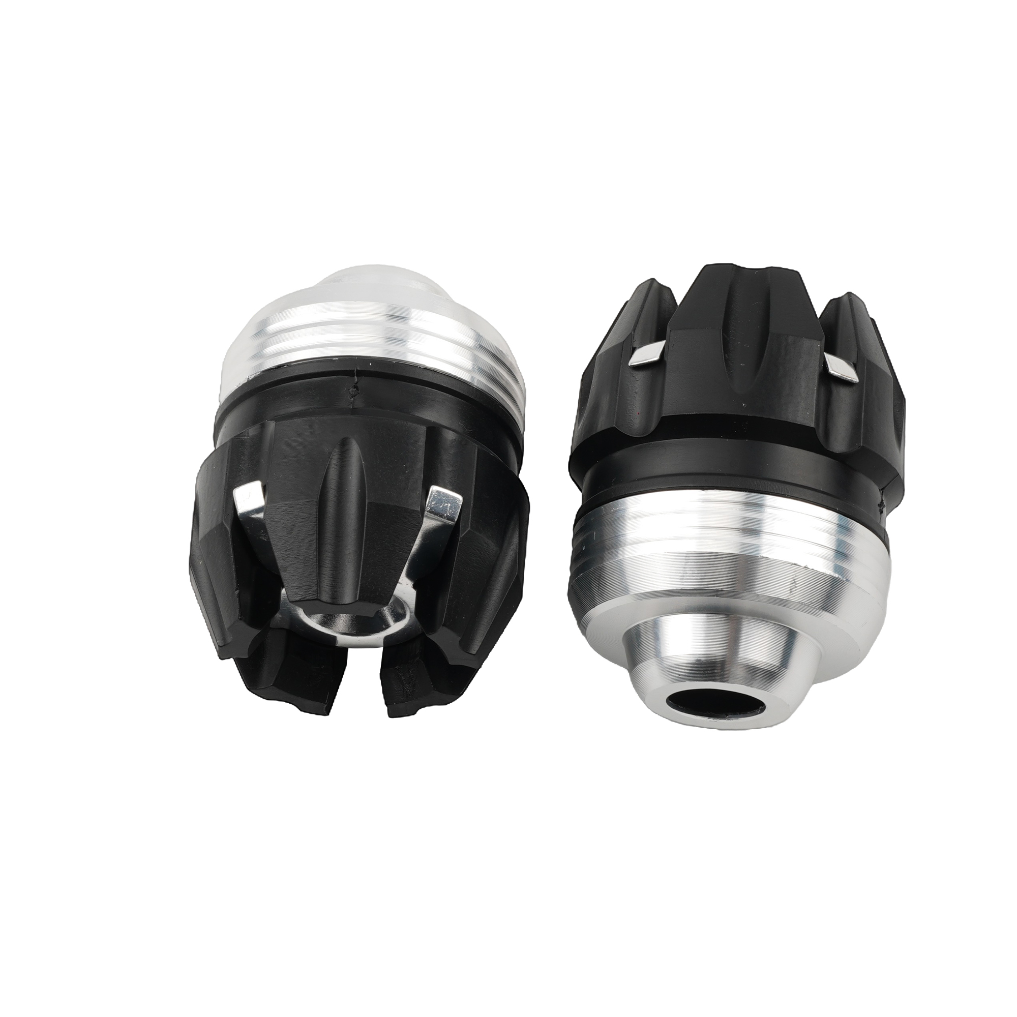 Motorrad Universal Vorderradaufhängung Schutzbecher 2 Stück Rahmenschieber Fallschutz für Roller E-Bike Aluminium Motocross