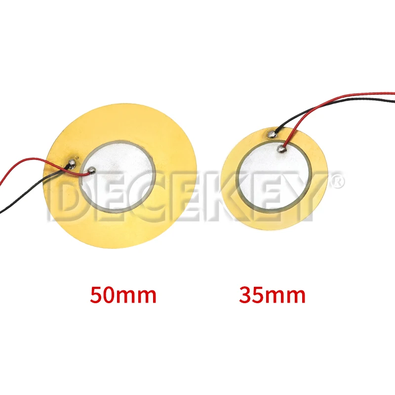 Placas de oblea de cerámica piezoeléctricas con cable, diámetro 12MM 15MM 18MM 20MM 27MM 35MM 50MM altavoz zumbador de cobre, 10/20 piezas