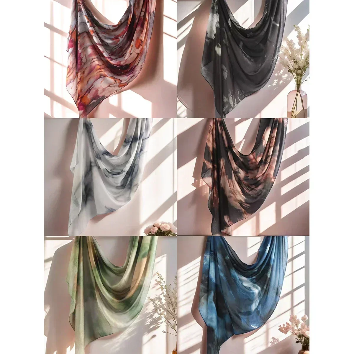Nova chegada aquarela floral impresso respirável leve algodão macio rayon viscose tecido muçulmano xale hijab cachecol