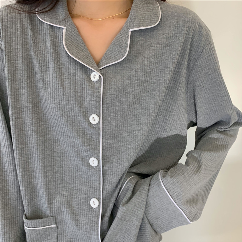 Conjunto de pijamas informales para mujer, ropa de casa de estilo escolar dulce, pantalones largos de manga larga de algodón puro, primavera y otoño, novedad de 2024