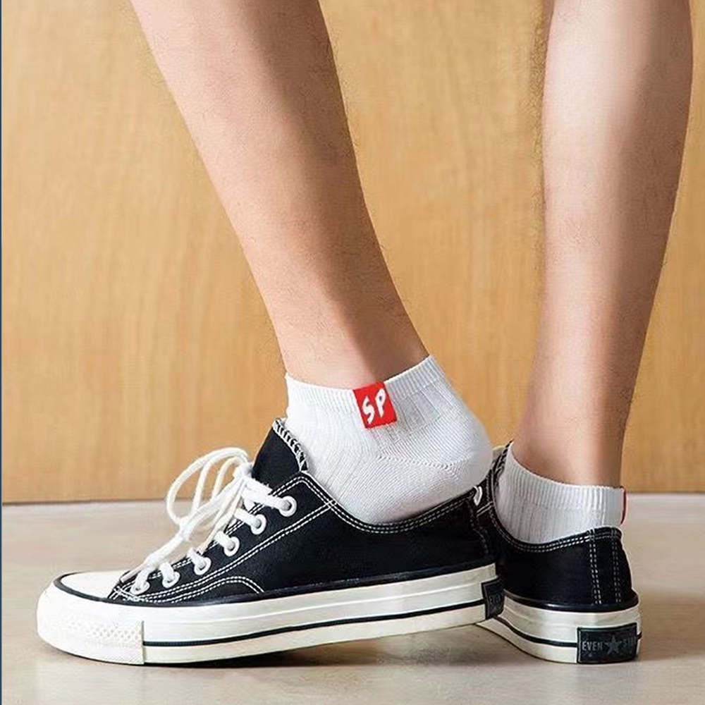 5/10 pares de calcetines de hombre de alta calidad primavera y otoño calcetines náuticos transpirables gruesos calcetines de boca baja de corte bajo calcetines casuales de hombre