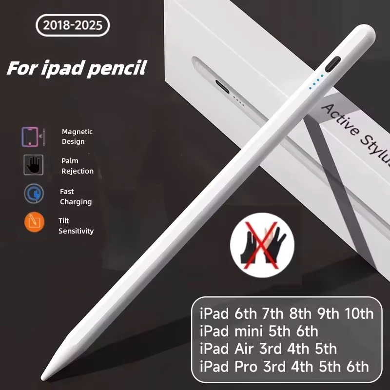 Для Apple Pencil 2 1 со стилусом для защиты от наклона ладони, для iPad 6/7/8/9/10 2018-2025, mini 5/6, Air3/4/5, pro 11/12